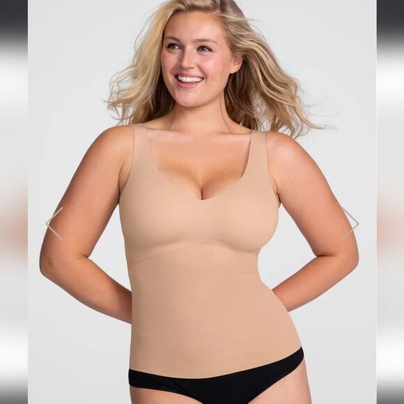 NWT NIB HONEYLOVE LIFTWEAR TANK SAND HLLWT01-SAND 1X Shaper Shapewear - Picture 1 of 7